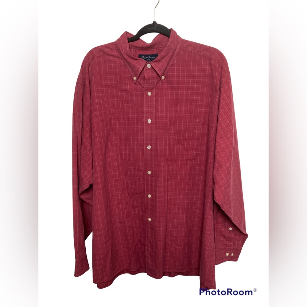 Brooks Brothers red plaid long sleeve button down shirt. XXL